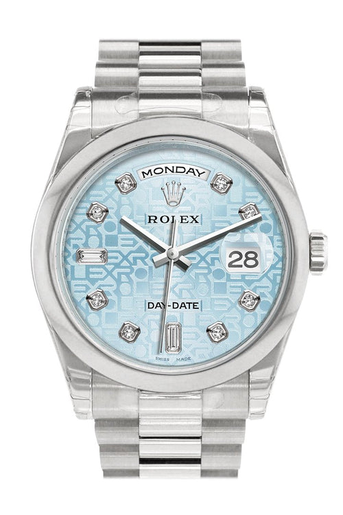 Day Date 36 Ice Blue Jubilee design set with diamonds Dial President Men's Watch 118206.