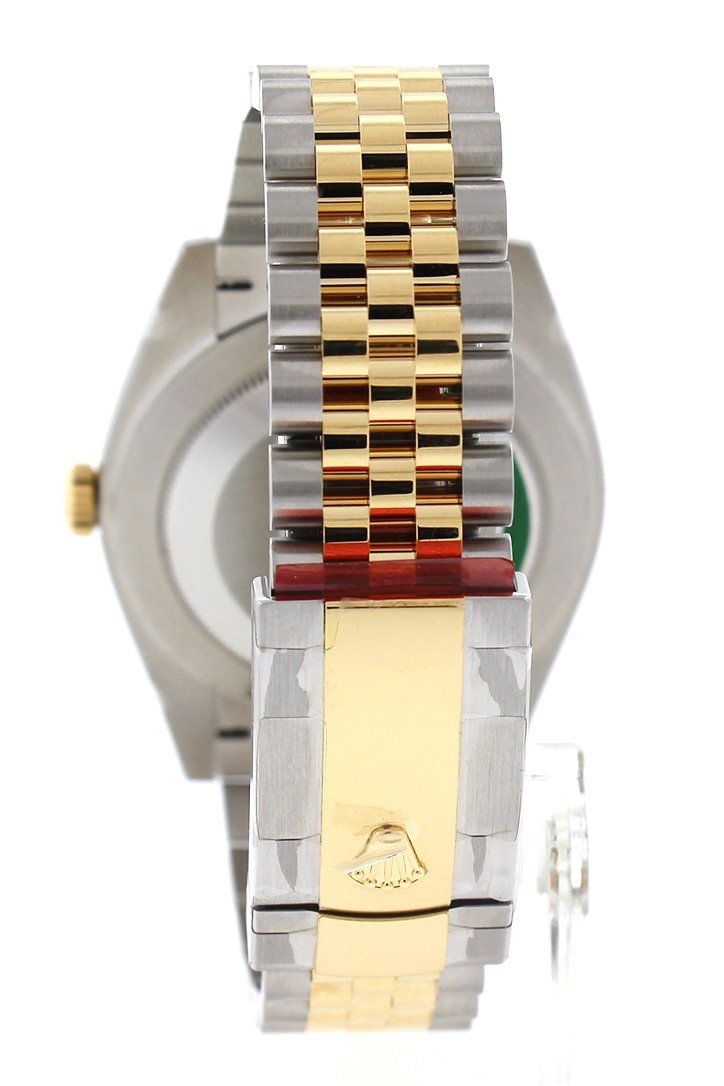 Datejust 41 Black Dial Fluted Bezel 18k Yellow Gold Jubilee Mens Watch 126333.