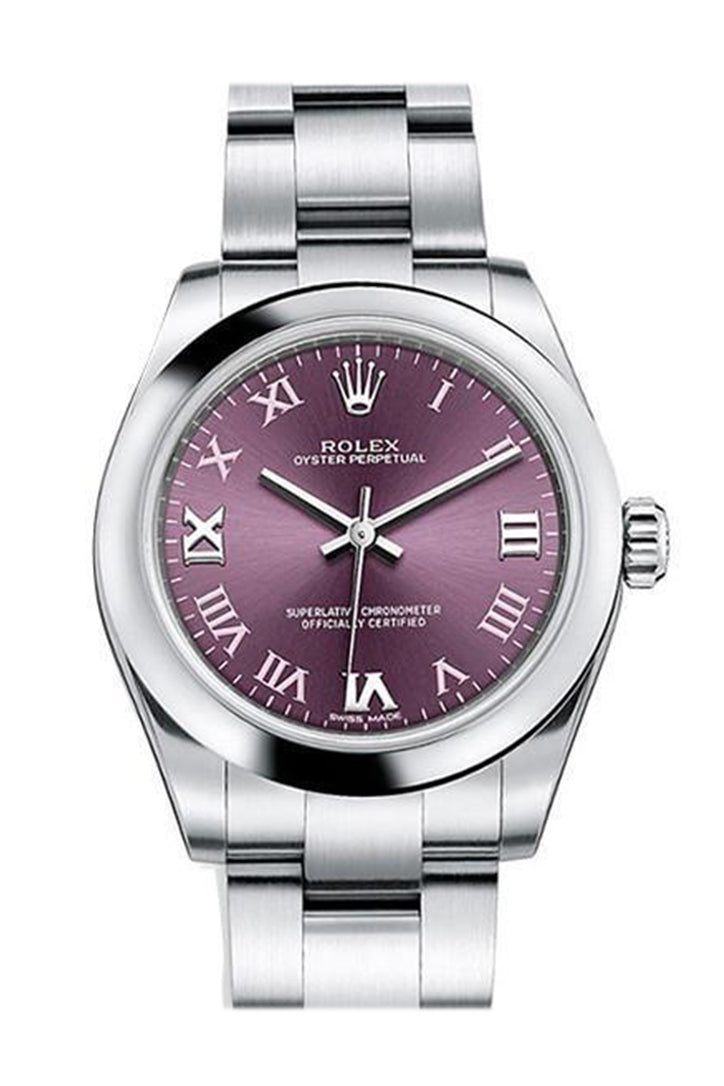 Oyster Perpetual 31 Red Grape Roman Dial Steel Ladies Watch 177200.