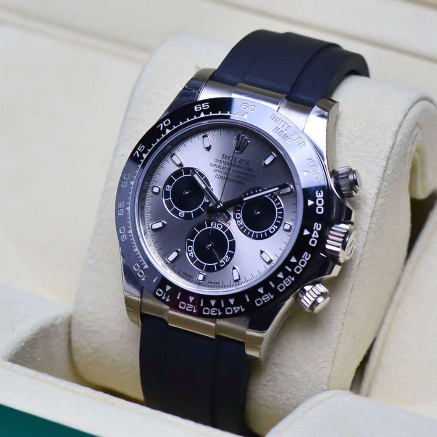 Rolex Daytona White Gold Steel Dial Oysterflex Strap 116519ln-0027