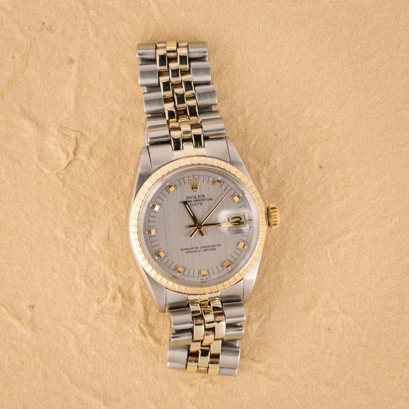 Rolex Date 1505 Engine Turned Bezel