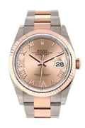 Datejust 36 Rose Set with Diamonds Dial Fluted Rose Gold Two Tone Watch 126231 NP.