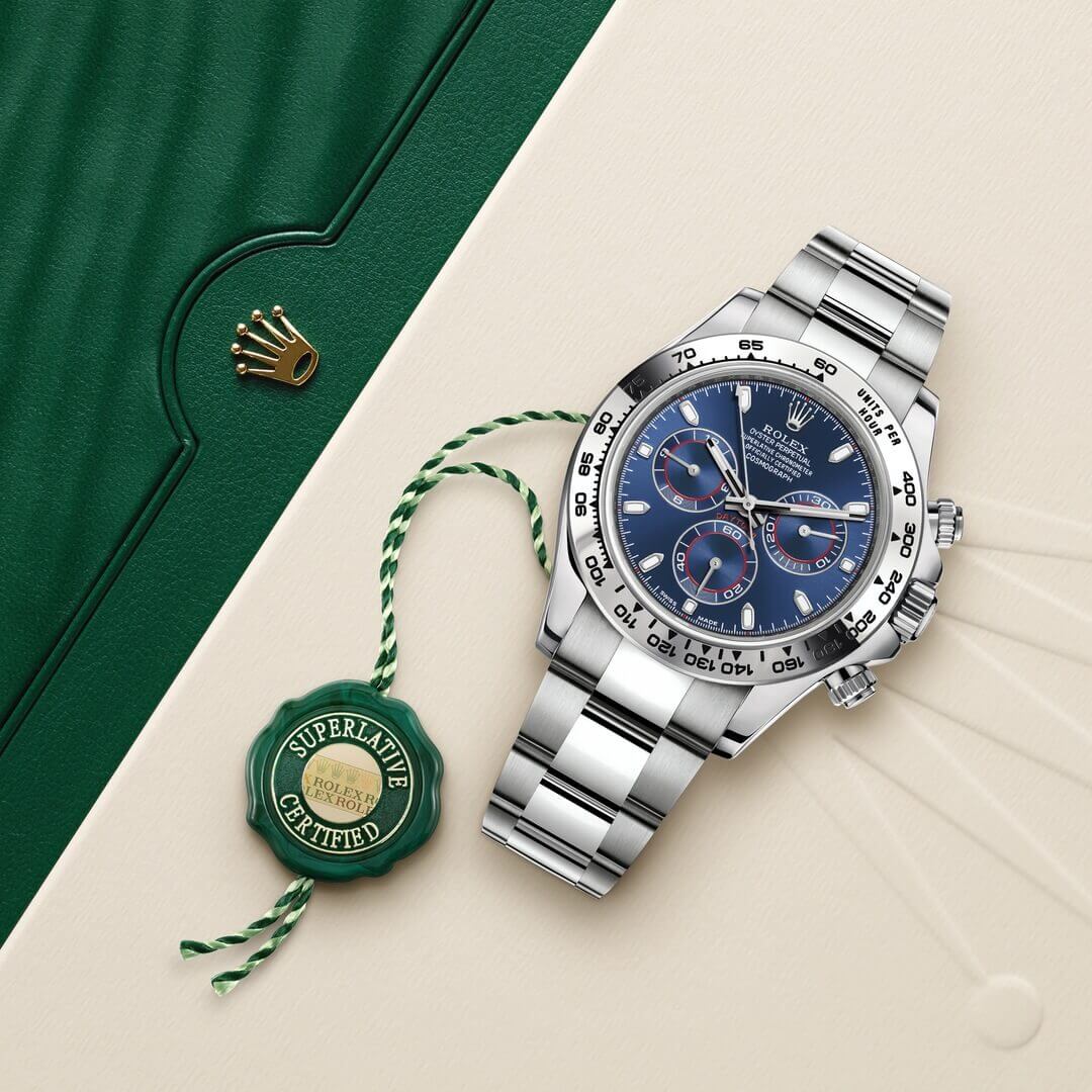 Rolex Cosmograph Daytona 18k White Gold Blue Dial 116509-0071