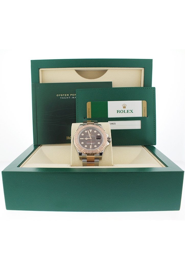 YACHT-MASTER 40 Chocolate Dial 18k Rose Gold Mens Watch 116621.